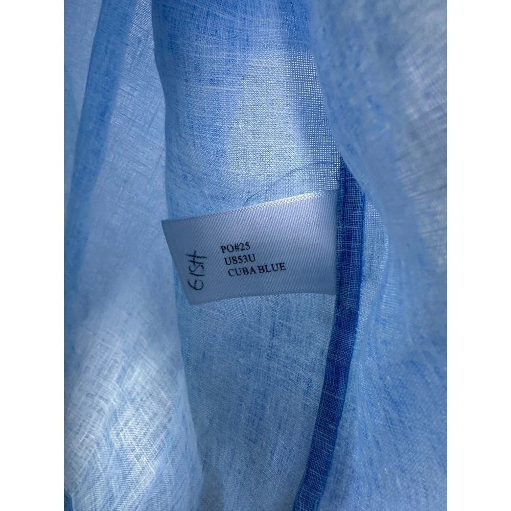 Nat Nast 100% Linen Shirt Men's XXL Blue Pleated American Fit Button Up Resort - Picture 5 of 8